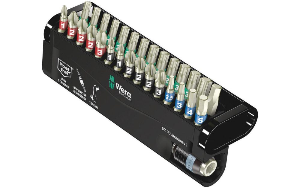 Wera BC Stainless/30 Bit-Check 05071109001 Bit-Set 30teilig Kreuzschlitz Phillips, Kreuzschlitz Pozidriv, Innen-TORX,