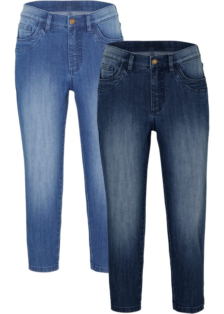 bonprix Caprijeans Packung, 2 Slim Fit, 3/4-Länge, aus Stretch-Material