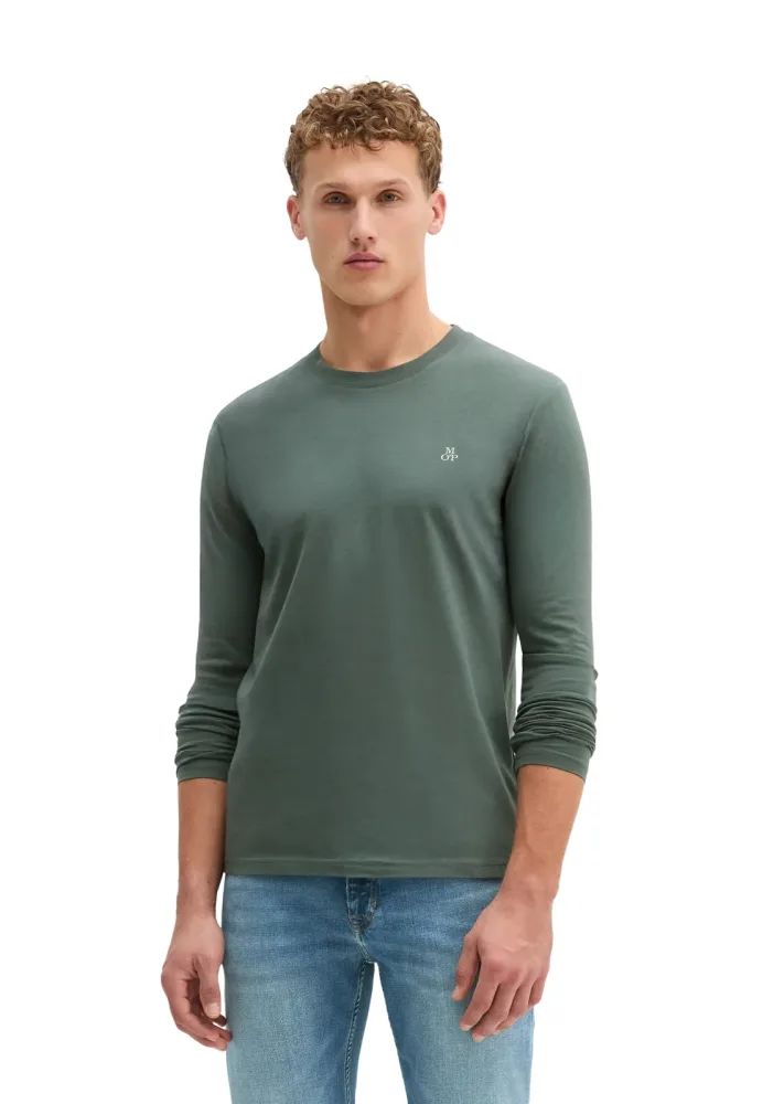 Marc OPolo Langarmshirt mit dezentem Logo-Print vorne