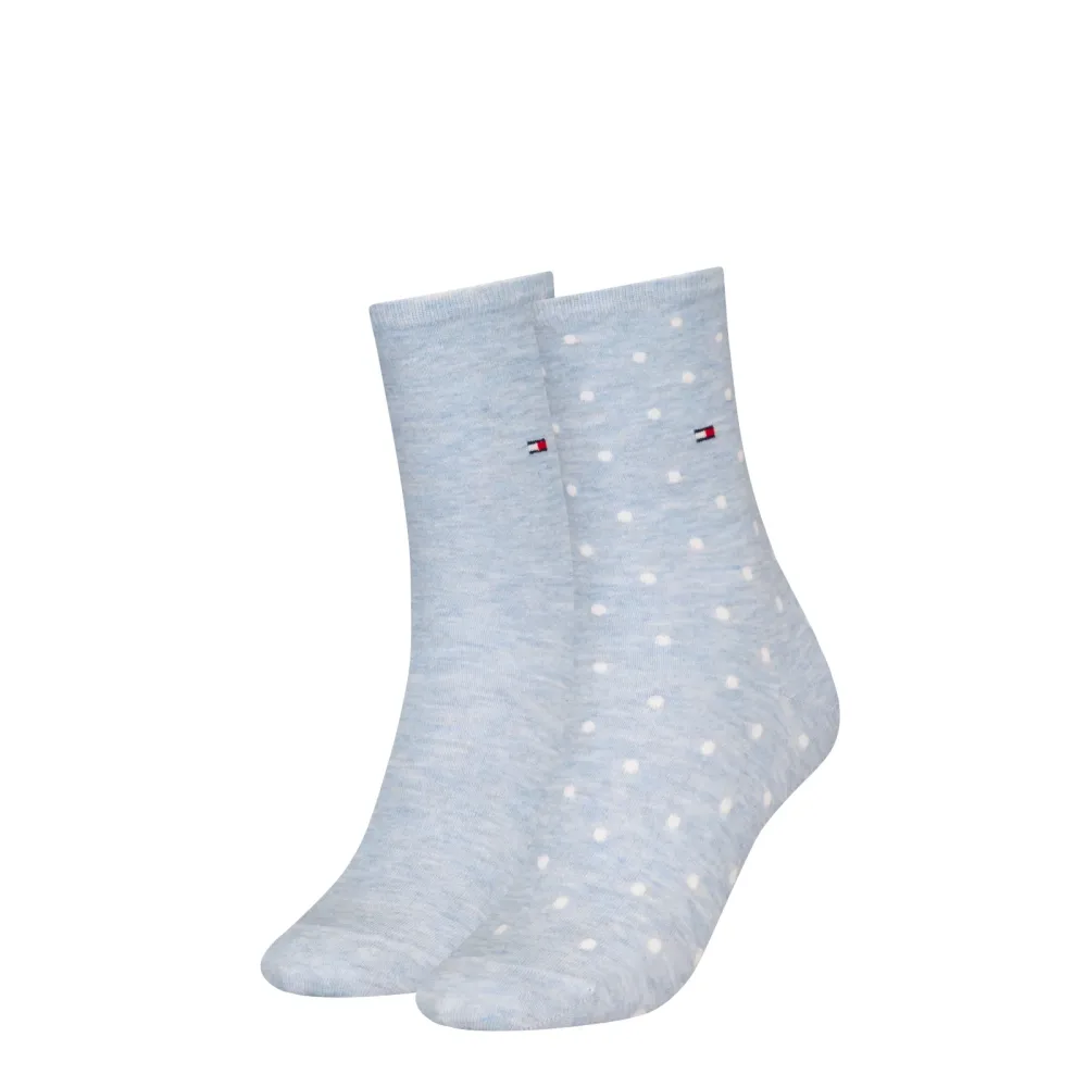 Tommy Hilfiger - Duopack, wadenlange Socken, für Damen, Hellblau, Größe 39-42