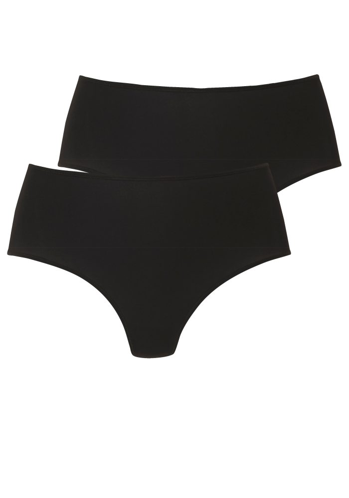 LASCANA High-Waist-String 2er-Pack, aus weicher und hoch elastischer Microfaser