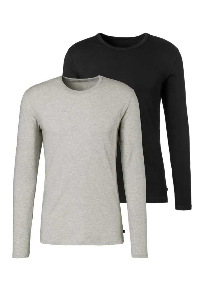 H.I.S Langarmshirt Packung, 2er-Pack, Doppelpack Unterziehshirt aus Baumwoll-Mix