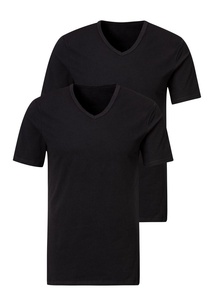 H.I.S Unterziehshirt 2 Stk. mit V-Ausschnitt und kleinem Logo, Unterhemd, T-Shirt