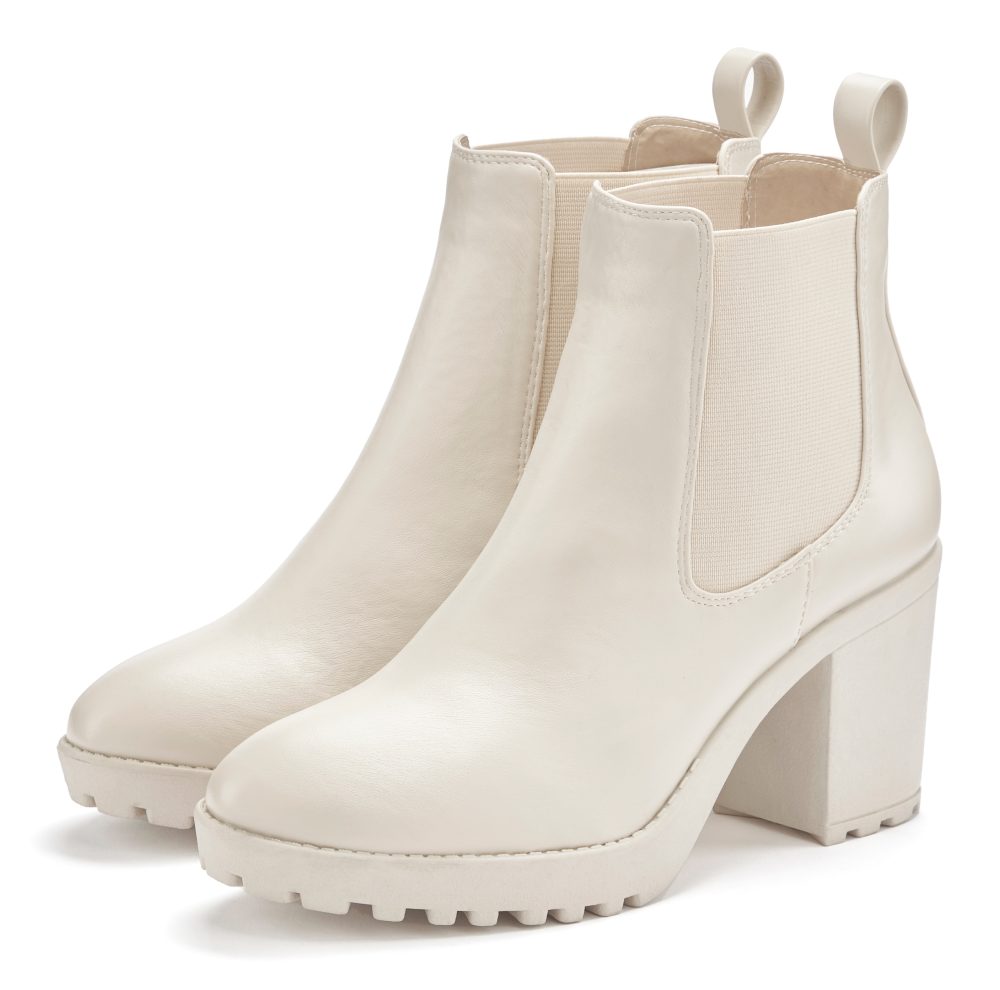 LASCANA Chelseaboots, High-Heel-Stiefelette, Ankle Boots mit Blockabsatz & Stretch-Einsatz