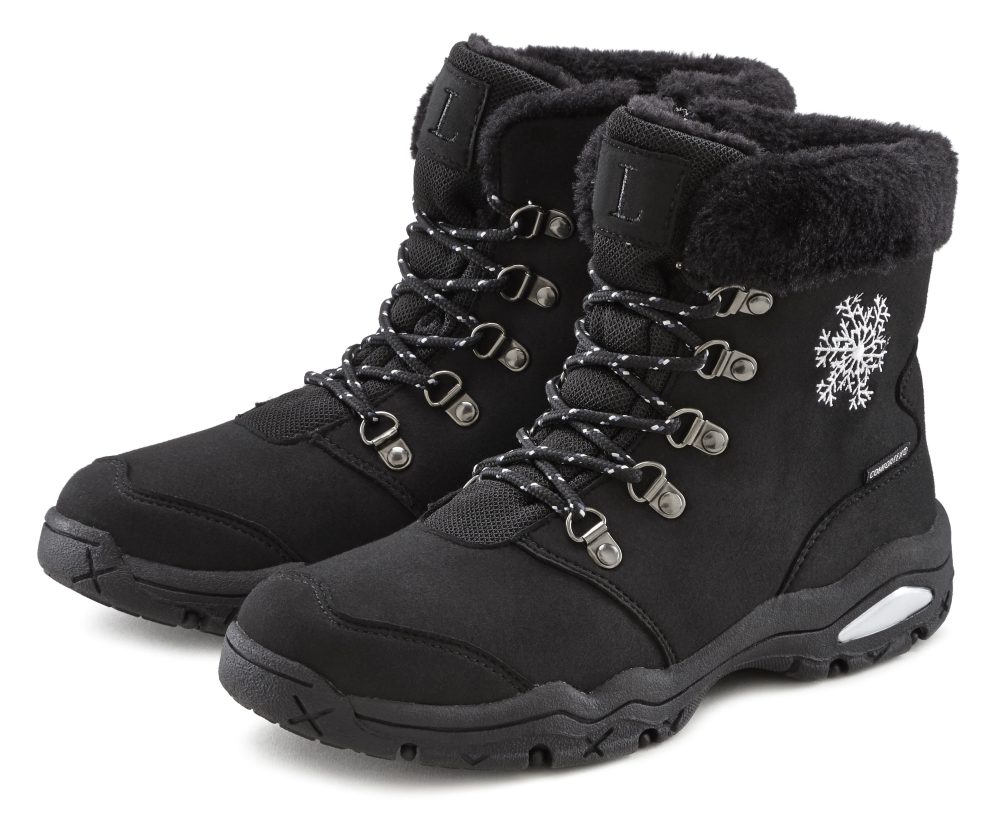 LASCANA Winterstiefelette, Boots mit Warmfutter und wind- und wasserabweisender Tex-Membran