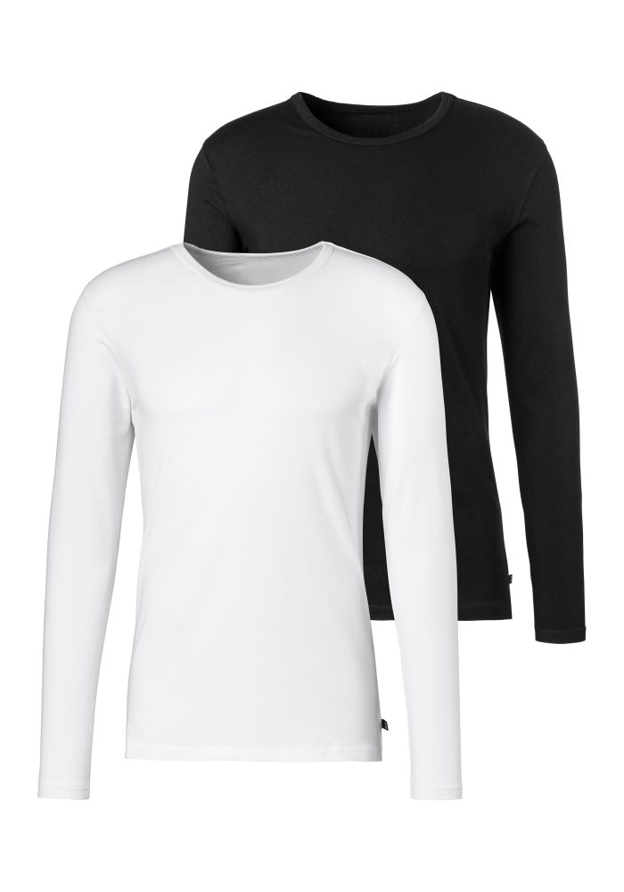 H.I.S Langarmshirt Packung, 2er-Pack, Doppelpack Unterziehshirt aus Baumwoll-Mix