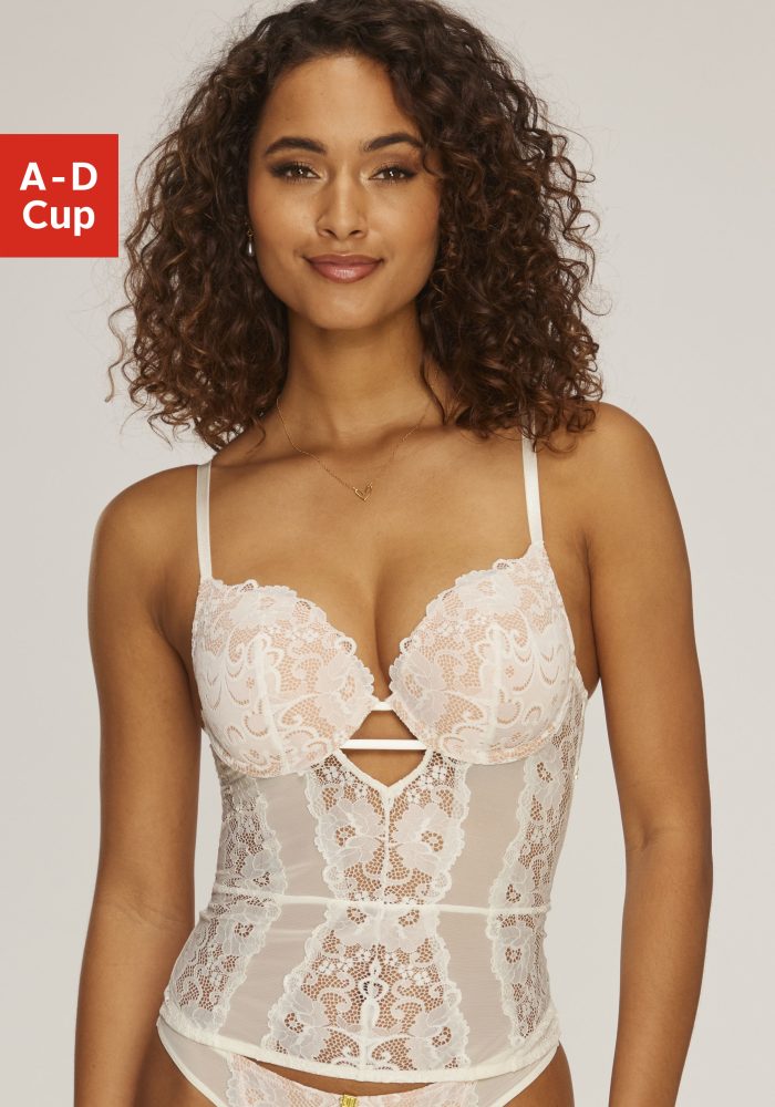 JETTE Corsage mit Push-up-Kissen und abnehmbare Strapse, sexy Dessous, Reizwäsche
