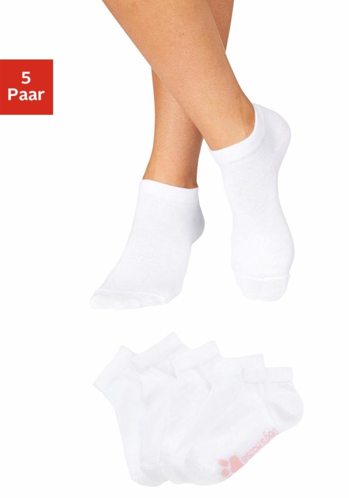 Arizona Sneakersocken Packung, 5 Stk. tlg. mit süssem Pfotendesign unter der Sohle