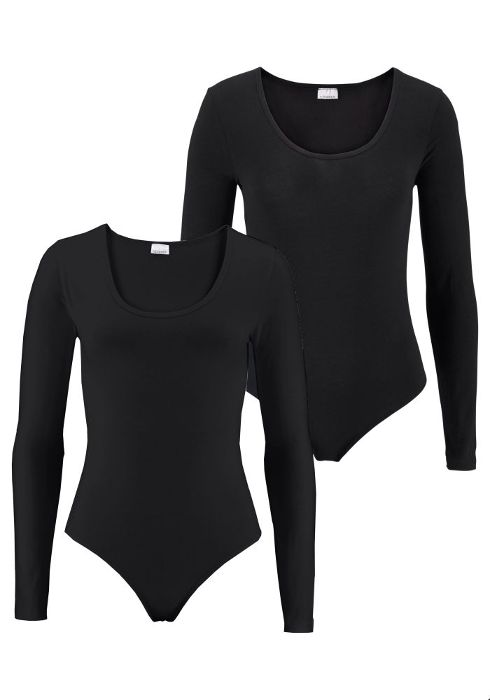 Vivance Langarmbody 2er-Pack, aus elastischer Baumwoll-Qualität