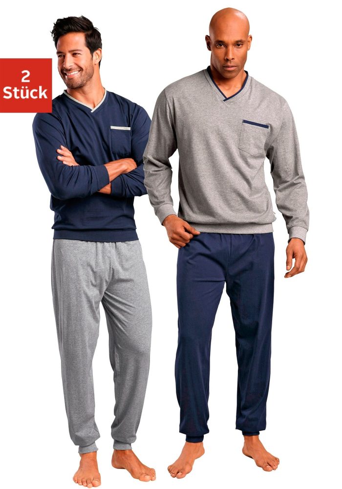 le jogger® Pyjama, (4 tlg., 2 Stück), in langer Form