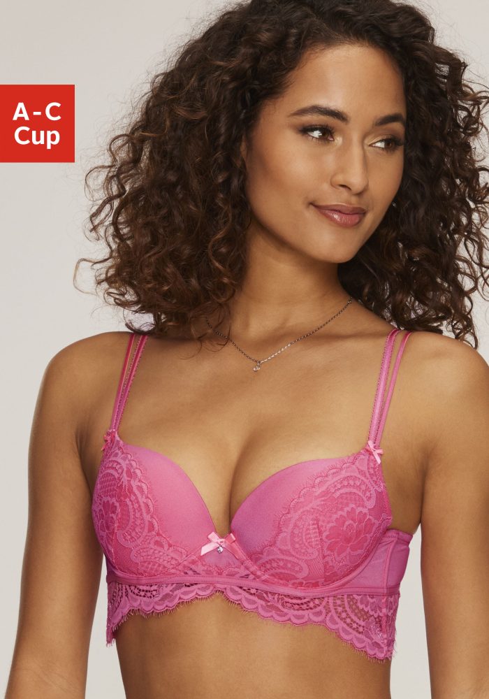 LASCANA Push-up-BH »Valentina«, mit extravaganten Spitzendetails, Dessous