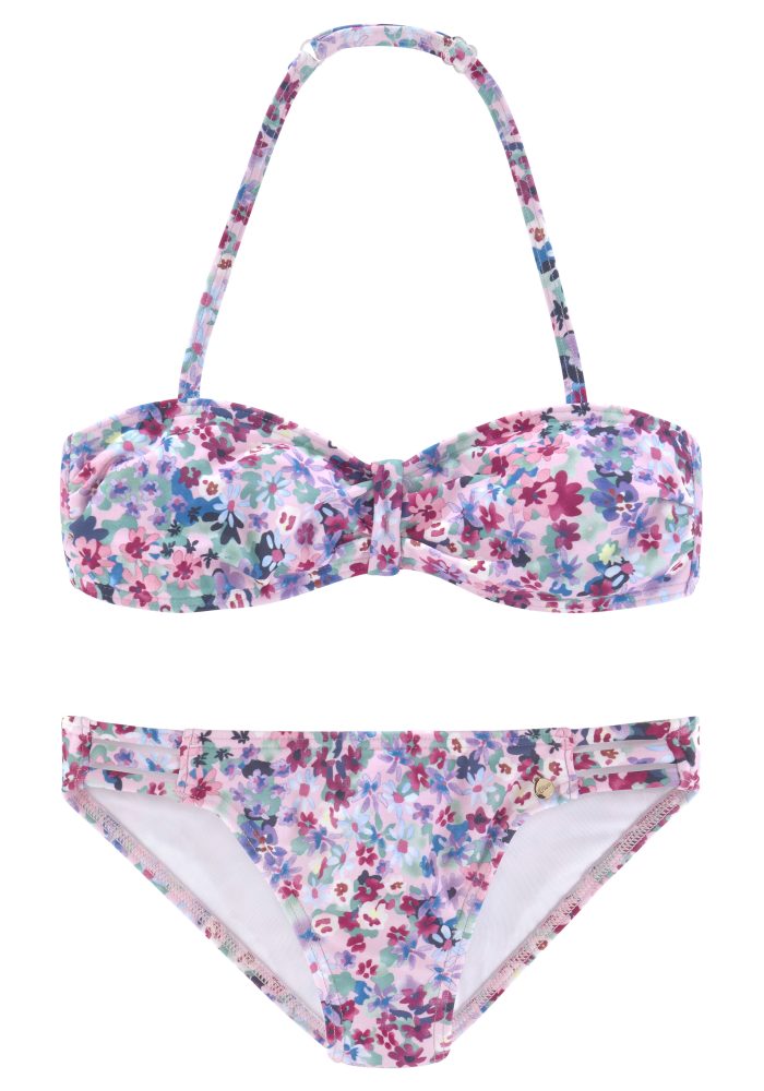 s.Oliver Bandeau-Bikini »Scatter Kids«, mit sommerlichem Blumendruck