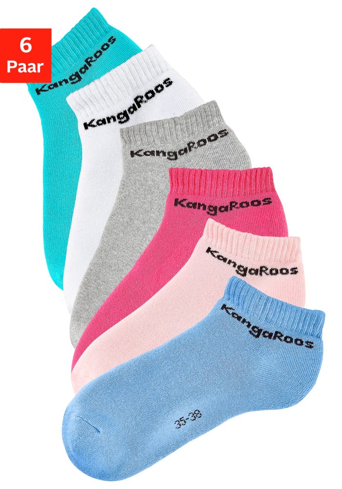 KangaROOS Sneakersocken Packung, 6 Stk. tlg. mit Frottee innen
