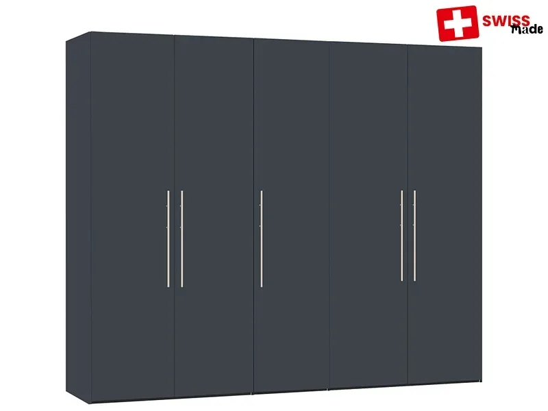 Drehtürenschrank OBWALD grau 5 Türen
