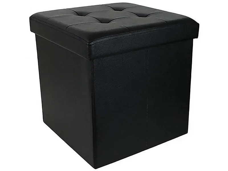 Hocker BILBAO 37.5x37.5x37.5cm synthetisches leder schwarz