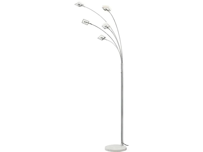 Stehlampe LED DOUBLE SQUARE 195cm 5W silberfarben
