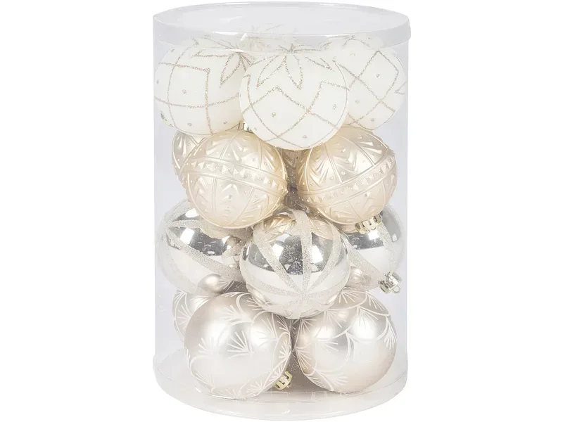 Set 16 Weihnachtskugeln HOLY Ø8cm goldfarben