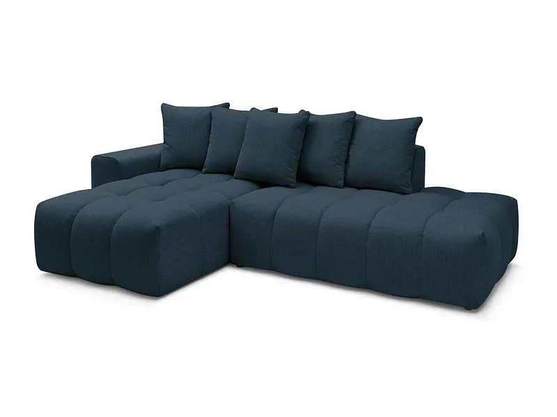 Ecksofa BOBOCHIC MONT-BLANC Stoff chiniert dunkelblau