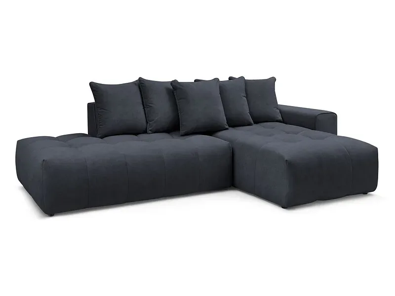 Ecksofa BOBOCHIC MONT-BLANC Samt dunkelblau