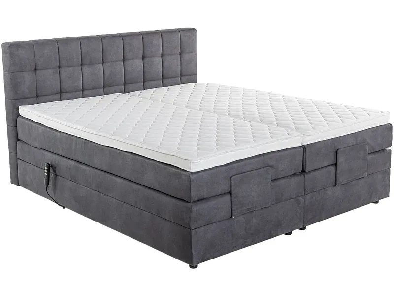 Elektrisches Boxspringbett VICKY grau 180x200cm halbfest