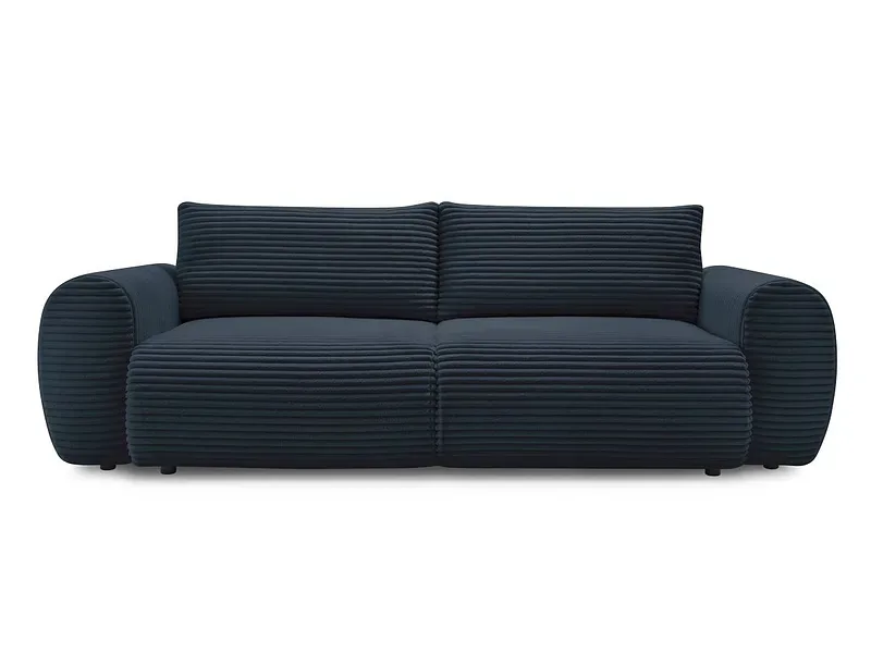 3er Sofa BOBOCHIC LUCIEN Cord-Stoff dunkelblau