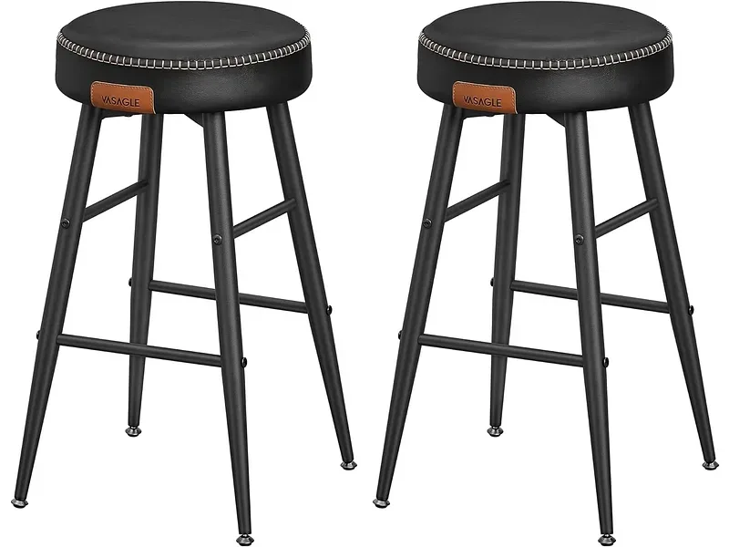 Songmics - Barhocker 2er Set, 50 x 60 cm, Schwarz