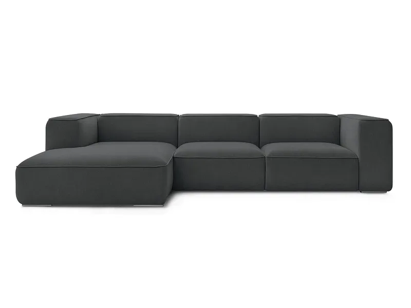 Ecksofa BOBOCHIC ZEPHYR Stoff mit Textur dunkelgrau