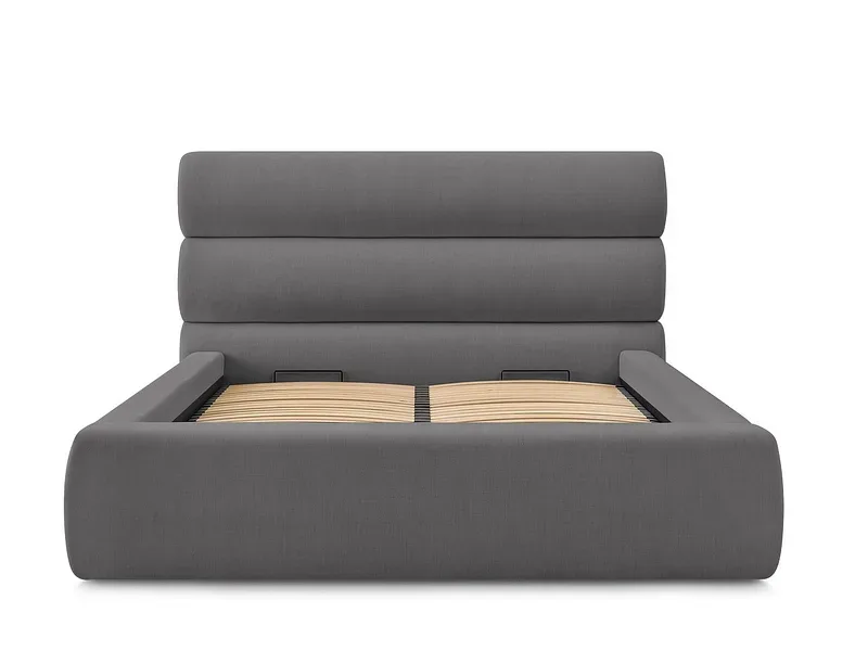 Kastenbett BOBOCHIC JAGNA 160x200cm stoff dunkelgrau