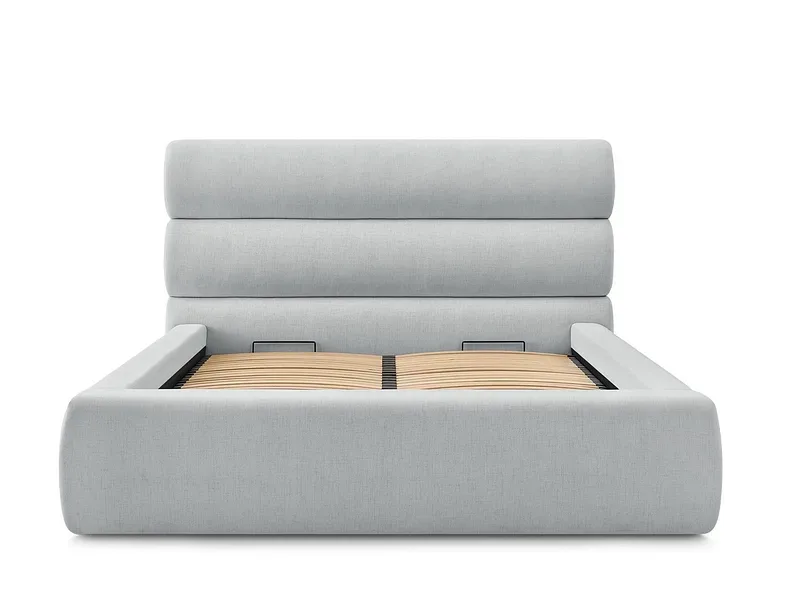 Kastenbett BOBOCHIC JAGNA 180x200cm stoff hellgrau