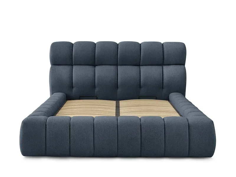 Kastenbett BOBOCHIC MONT-BLANC 160x200cm stoff dunkelblau