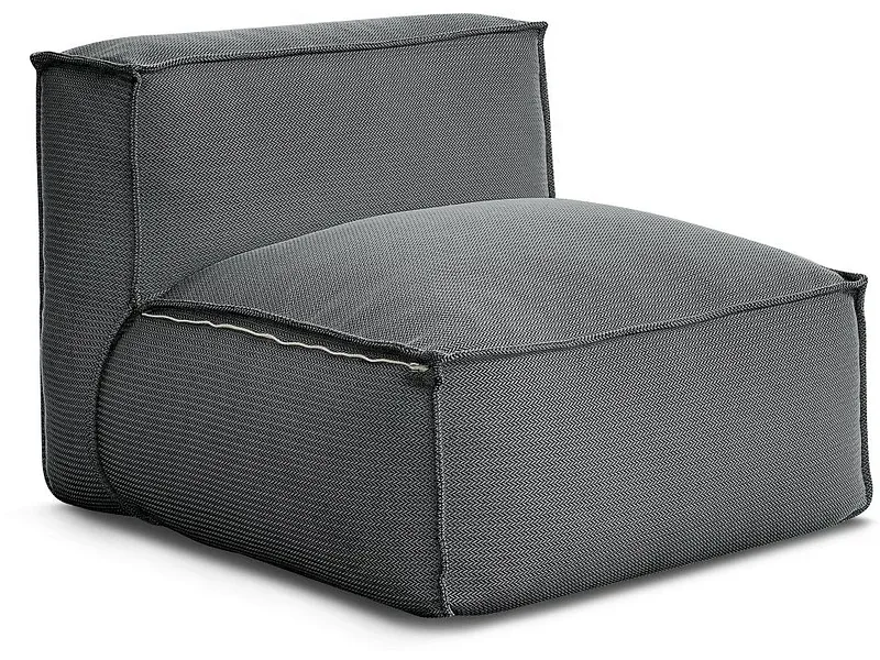 Modulare Sessel für Gartensofa BOBOCHIC BIARRITZ Stoff chiniert schwarz