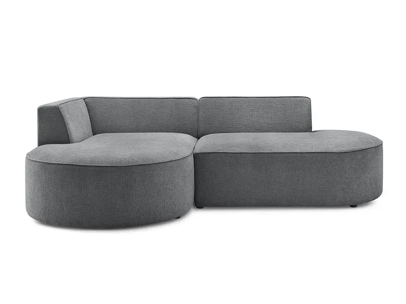 Ecksofa BOBOCHIC ROUSSEAU Stoff mit Textur dunkelgrau