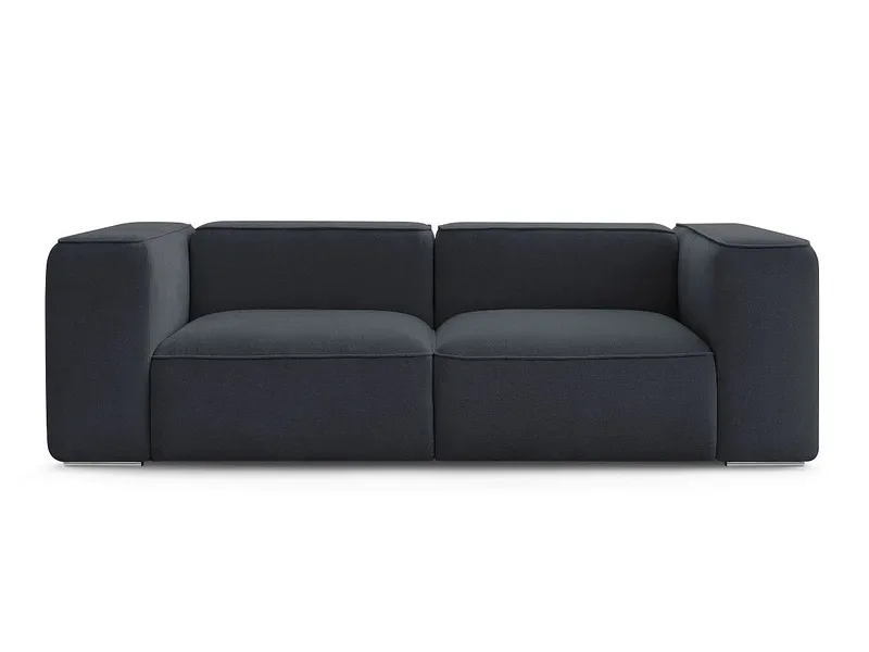 2er Sofa BOBOCHIC ZEPHYR Stoff mit Textur dunkelblau