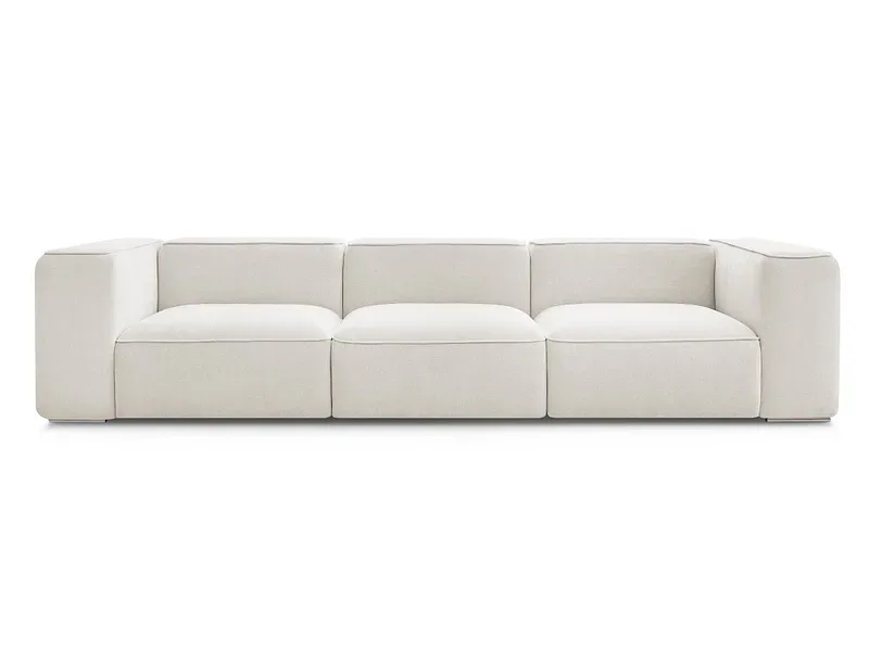 3er Sofa BOBOCHIC ZEPHYR Stoff mit Textur weiss