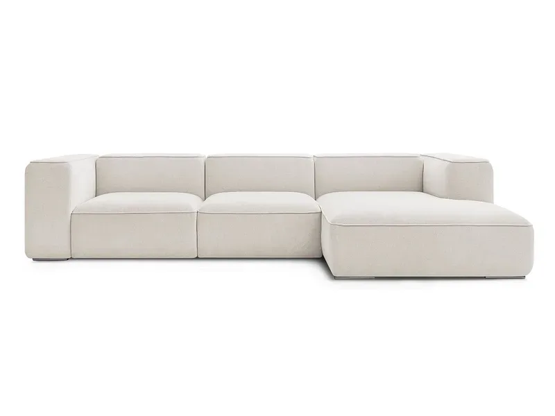 Ecksofa BOBOCHIC ZEPHYR Stoff mit Textur weiss