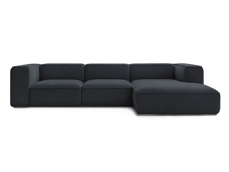 Ecksofa BOBOCHIC ZEPHYR Stoff mit Textur dunkelblau