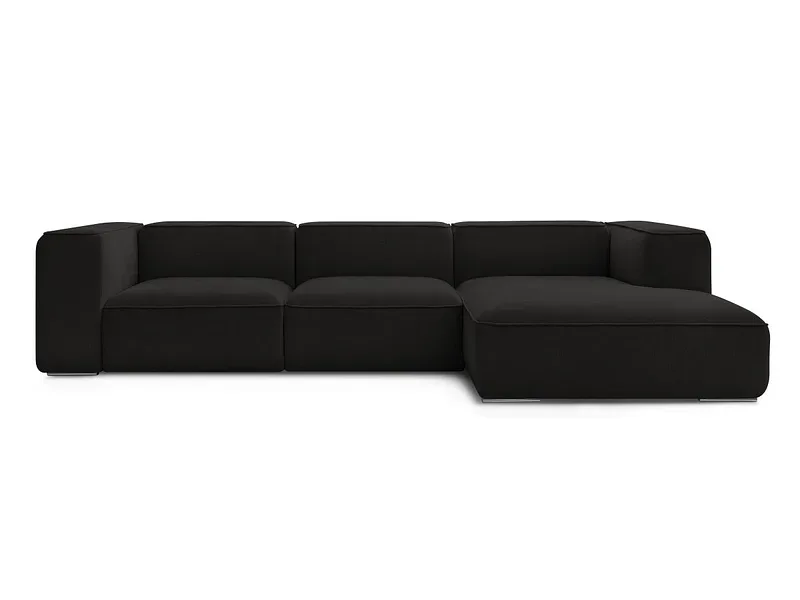 Ecksofa BOBOCHIC ZEPHYR Stoff mit Textur schwarz