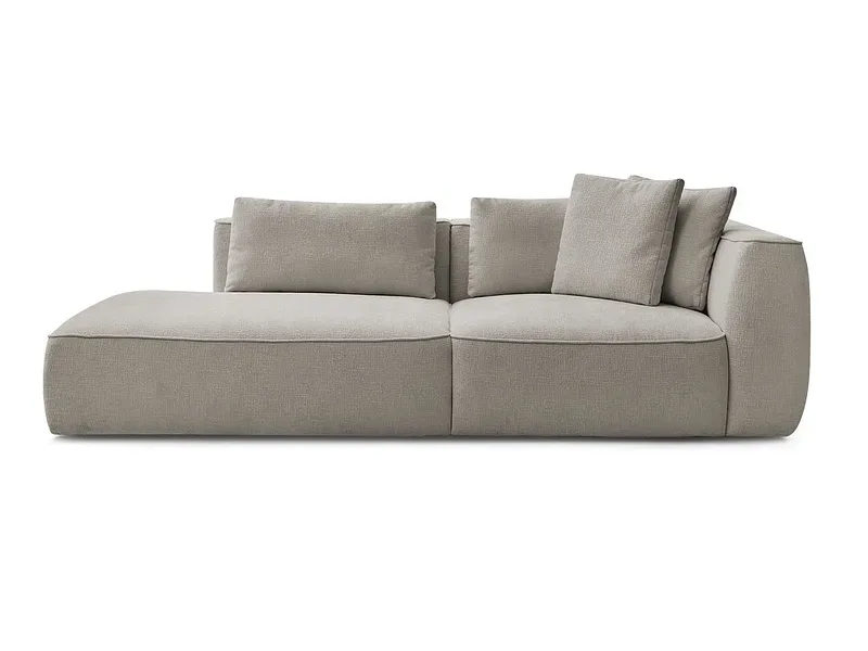 3er Sofa BOBOCHIC LEOPOLD Stoff mit Textur taupe