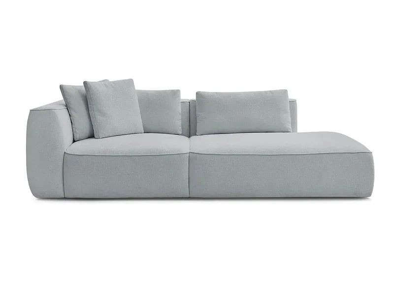 3er Sofa BOBOCHIC LEOPOLD Stoff mit Textur hellgrau