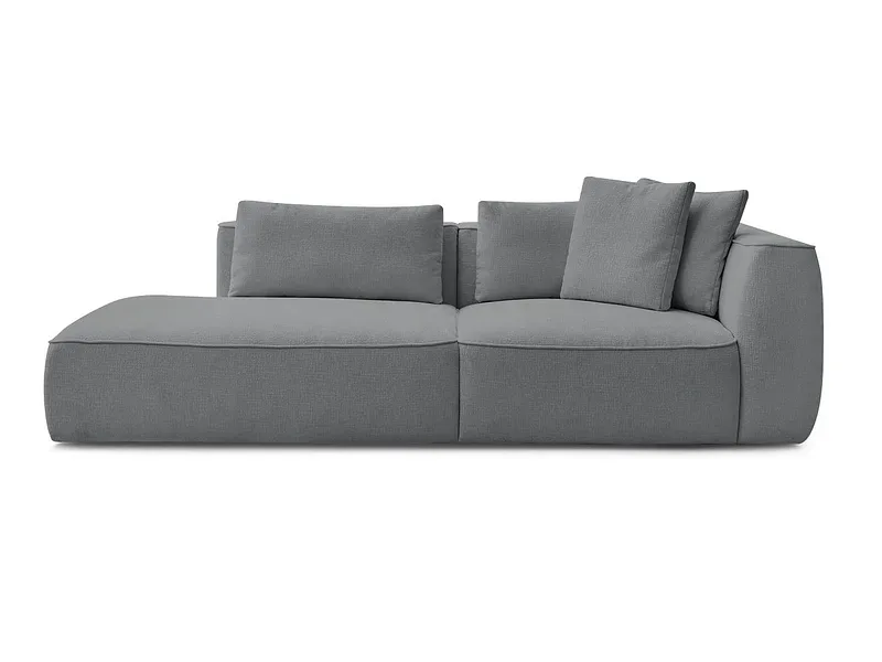 3er Sofa BOBOCHIC LEOPOLD Stoff mit Textur dunkelgrau