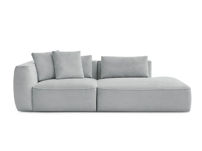 3er Sofa BOBOCHIC LEOPOLD Cord-Stoff hellgrau