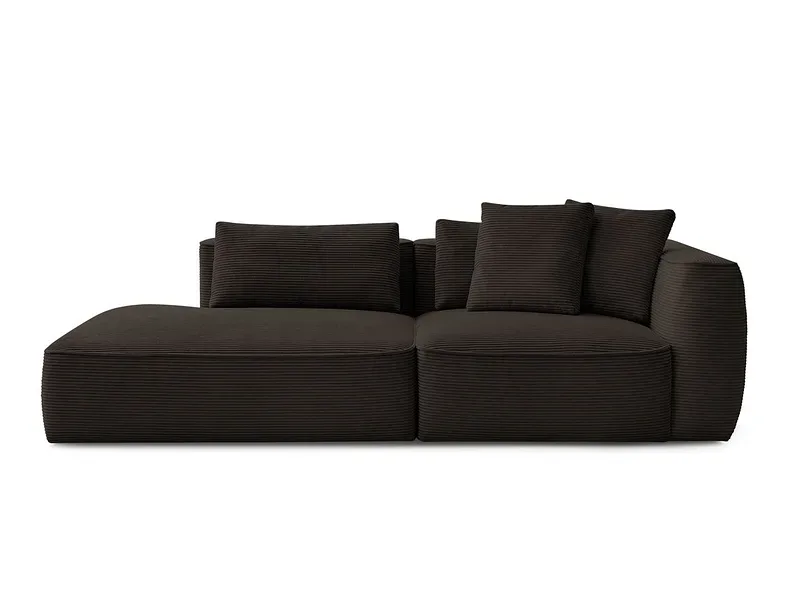 3er Sofa BOBOCHIC LEOPOLD Cord-Stoff rotbraun