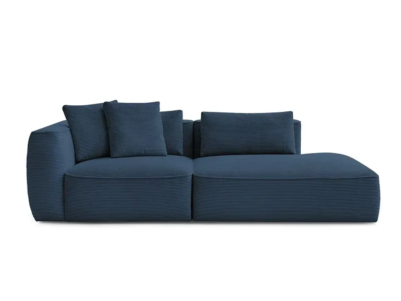 3er Sofa BOBOCHIC LEOPOLD Cord-Stoff dunkelblau