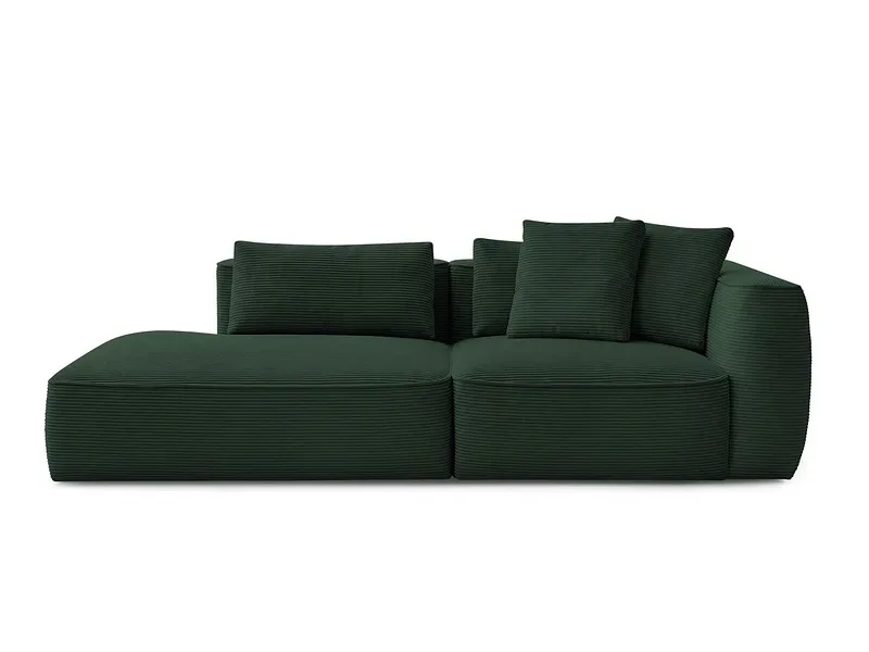 3er Sofa BOBOCHIC LEOPOLD Cord-Stoff dunkelgrün