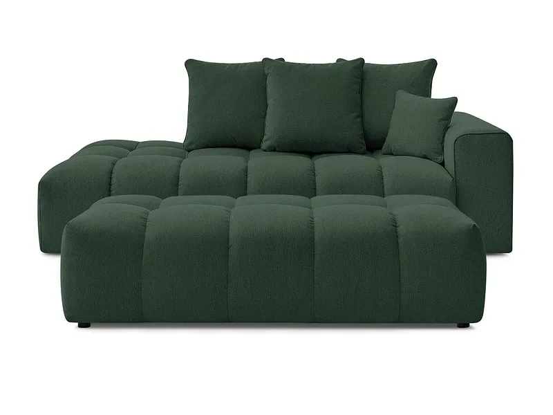 3er Sofa mit Hocker BOBOCHIC MONT-BLANC Stoff chiniert grün