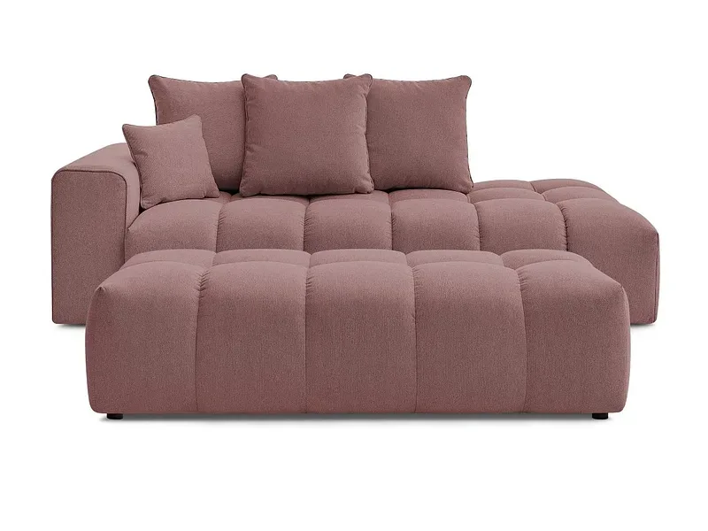 3er Sofa mit Hocker BOBOCHIC MONT-BLANC Stoff chiniert rosa