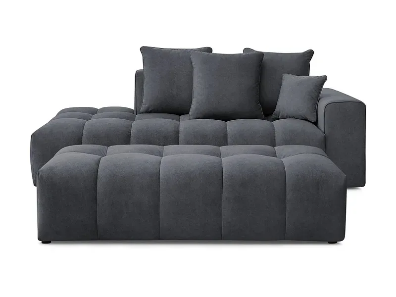 3er Sofa mit Hocker BOBOCHIC MONT-BLANC Samt dunkelgrau