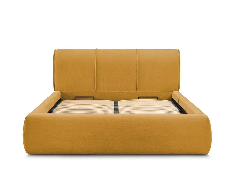 Kastenbett BOBOCHIC VERNON 160x200cm stoff gelb