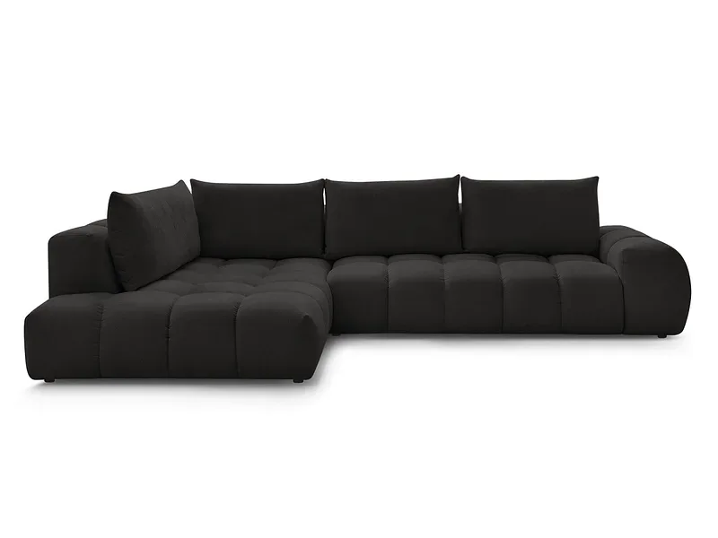 Ecksofa BOBOCHIC EVEREST Stoff mit Textur schwarz