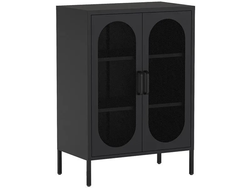 Kommode MARCKERIC DIORA 2 Türen 40x70x100cm schwarz lackiert